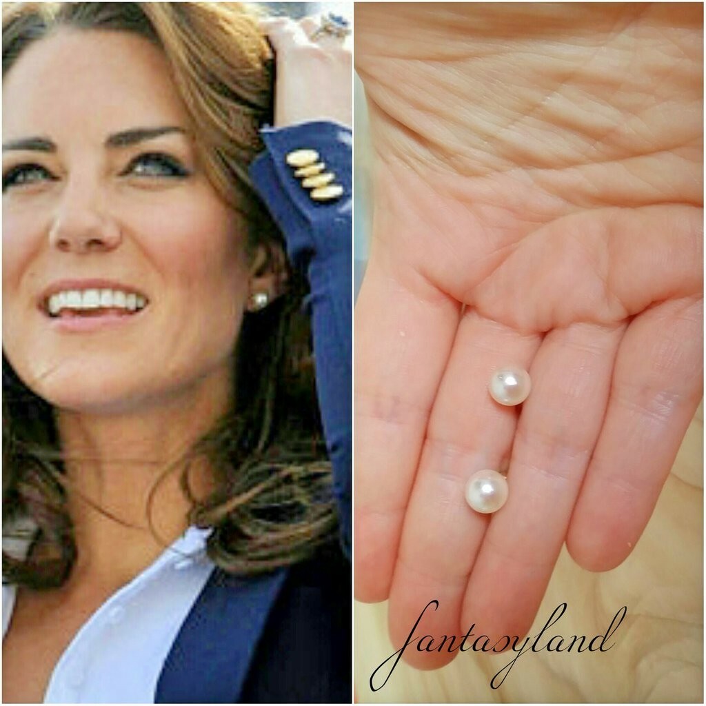 Orecchini perno ispirati Kate Middleton perla minimal regalo