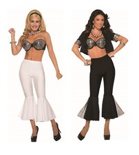 Adult 70s Disco Fever Boogie Crop Bell Bottom Pants Costume