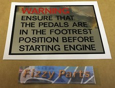 YAMAHA FS1-E FIZZY FS1 FS1E SS 1-LANGUAGE PEDAL WARNING DECAL 1974-75