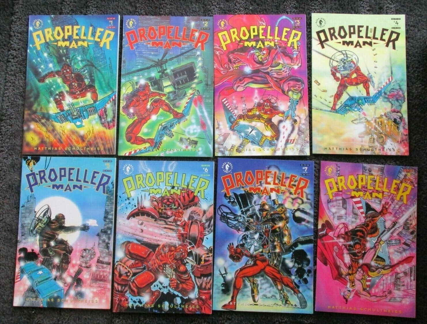 LOT OF 8 PROPELLER MAN COMICS 1 2 3 4 5 6 7 8 DARK HORSE NM NEAR MINT