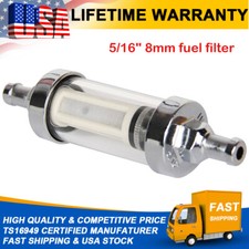 Filtro de combustible de gas de 8 mm ​Salida en línea de vidrio Clearview de 5/16" pulgadas ​Cromado