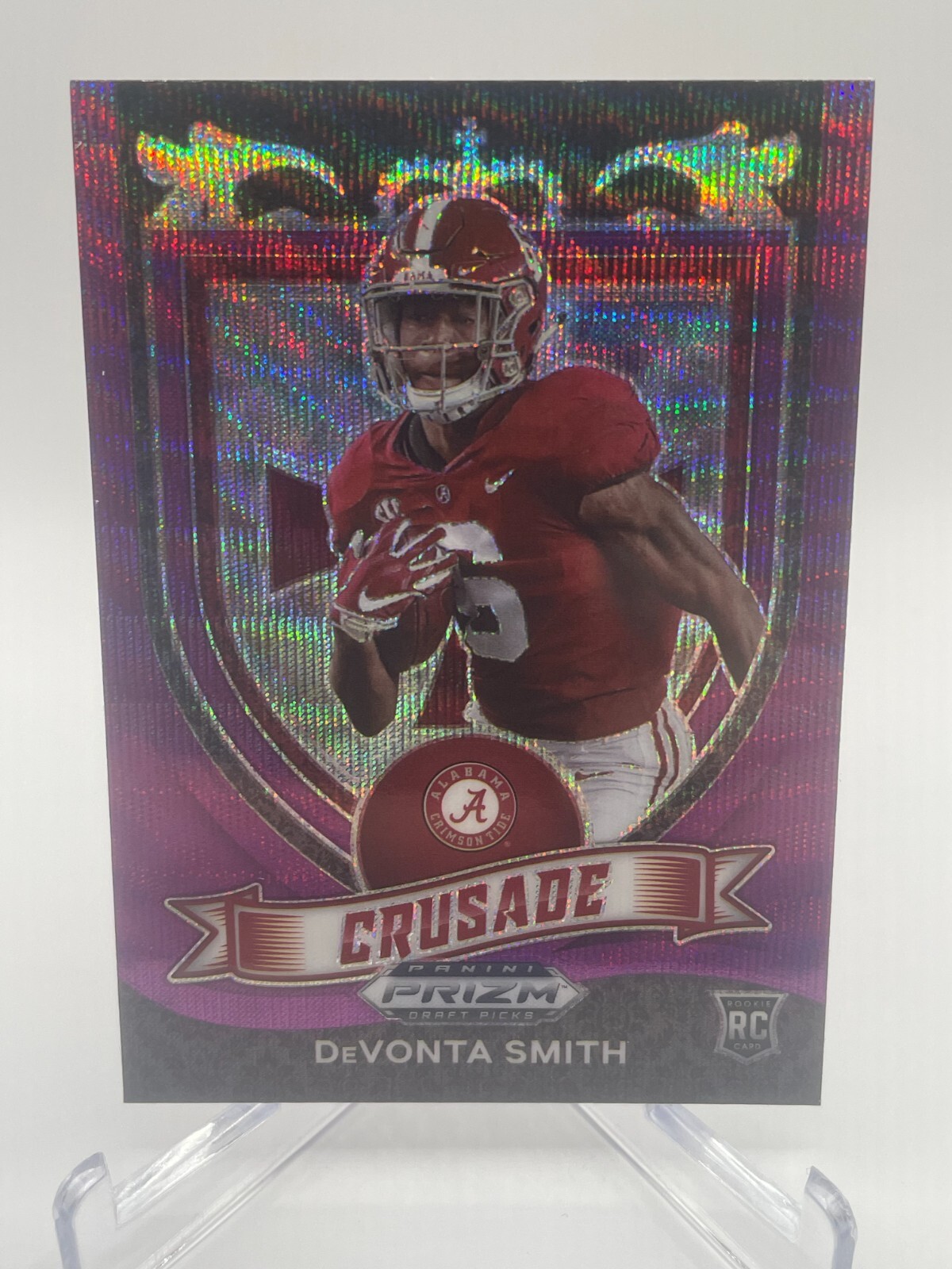 2021 Panini Prizm Draft Picks Devonta Smith Crusade Purple Wave Prizm RC