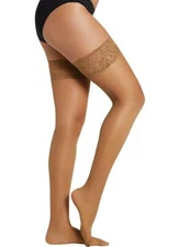  Ysabel Mora Lace Top Sheer Hold Ups 20 Denier Satin Sheen Universal Size 14215