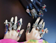 Lot of 42 Vintage Afghan Kuchi Rings - Handmade Tribal Jewelry #4675