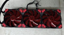 Computer radiator with fans red led 360 mm black radiator 6 fans