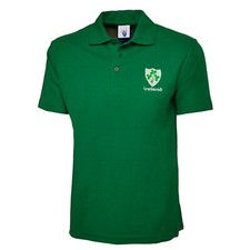 Image of Ireland Rugby Style Badge Polo Shirt Embroidered Shamrock