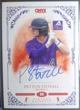 2022 Onyx Vintage PEYTON STOVALL Blue Ink ARC AUTO Autograph RC Rookie