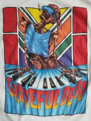 Vintage 1989 GRATEFUL DEAD Summer Tour Skeleton Keyboard T Vintage 1989 GRATEFUL DEAD Summer Tour Skeleton Keyboard T