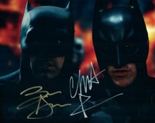 Foto autografiada 8x10 firmada por Ben Affleck Christian Bale con certificado de autenticidad
