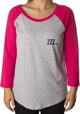 Jenni by Jennifer Moore Graphic Print Raglan-Sleeve Top ZZZ Gray Pink XS NWOT