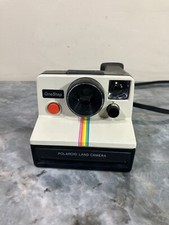 Vintage Original Polaroid SX-70 OneStep White Rainbow Stripe Land Camera