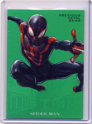 2017 Marvel Fleer Ultra Spider-Man Green Precious Metal Gems PMG