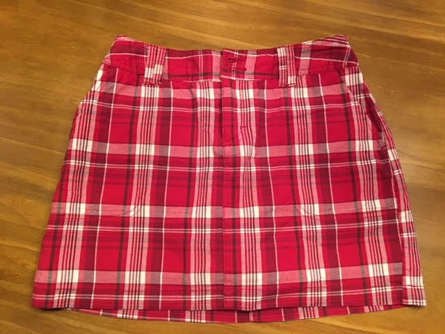 Johns Bay Flannel Red,White Petite Skirt 6P