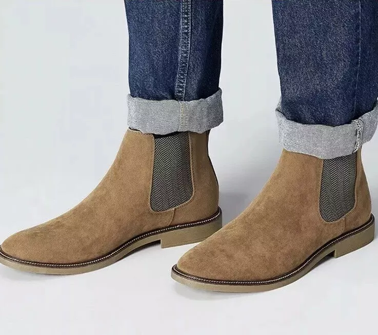 Valg studieafgift Springboard Mens Find. Luxury Suede Chelsea Boots Brown (Tan) UK Size 12 | eBay