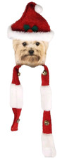 Christmas Dog Santa Hat  Scarf Costume Small Pet New 