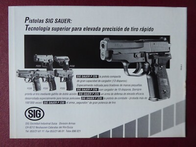 1/1992 PUB SIG SAUER P226 P 228 PISTOLE PISTOLE ARMEE POLIZEI SCHWEIZ SPANISH AD