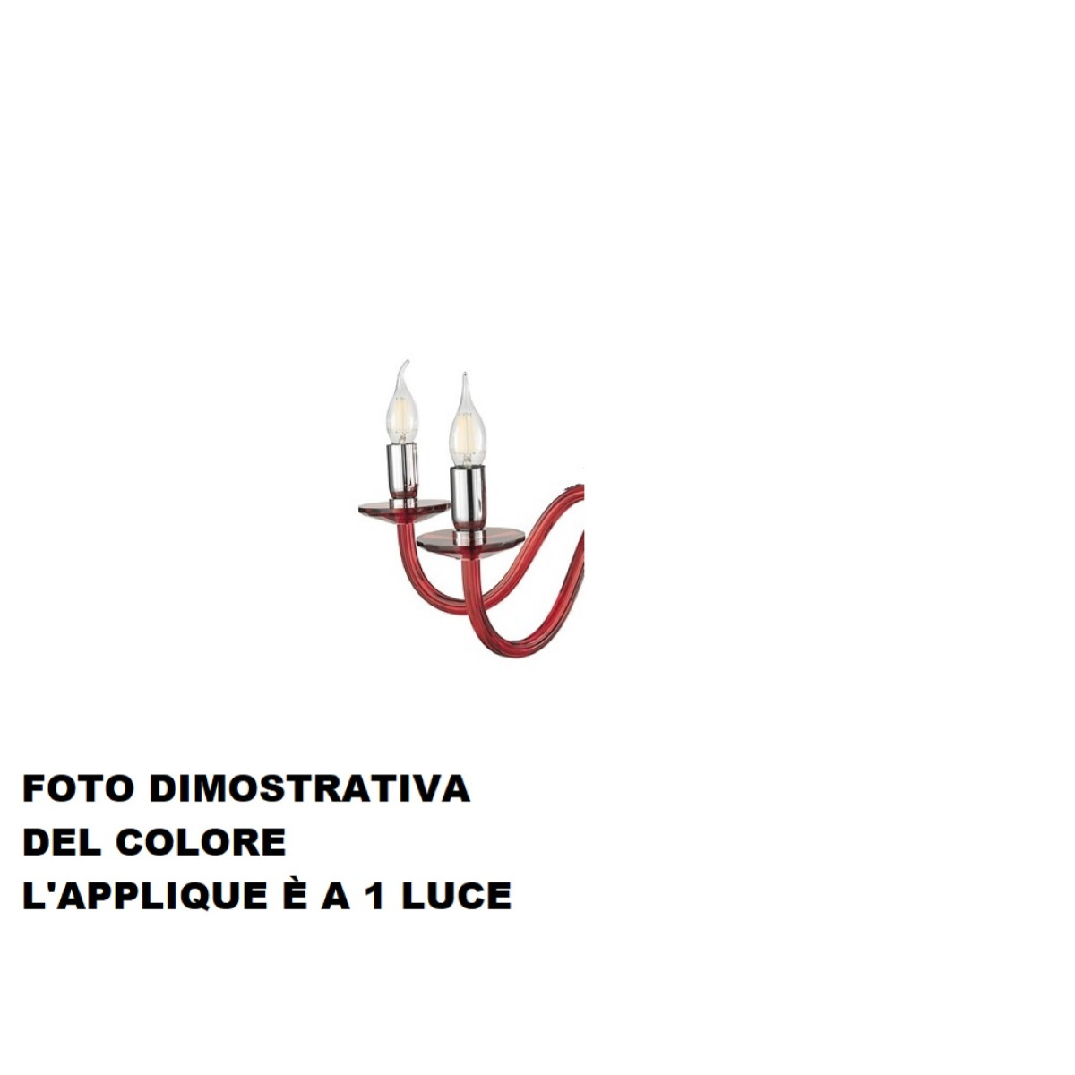 PAGANINI Applique Vetro Rubino 1 Luce | Design Classico per Case Moderne