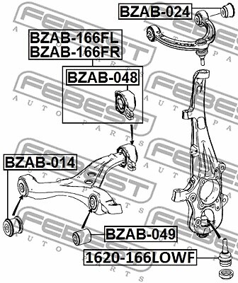 BZAB-166FR FEBEST Control Arm-/Trailing Arm Bush for MERCEDES-BENZ