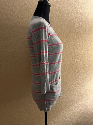 Mossimo Sweater Womens Gray Pink Striped Size Small - Picture 5 of 5