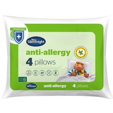 Silentnight Anti Allergy Pillows 4 Pack  Side Front Back Soft Medium Support
