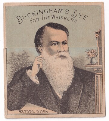 Trade Card Buckingham's Dye For The Whiskers Before and After