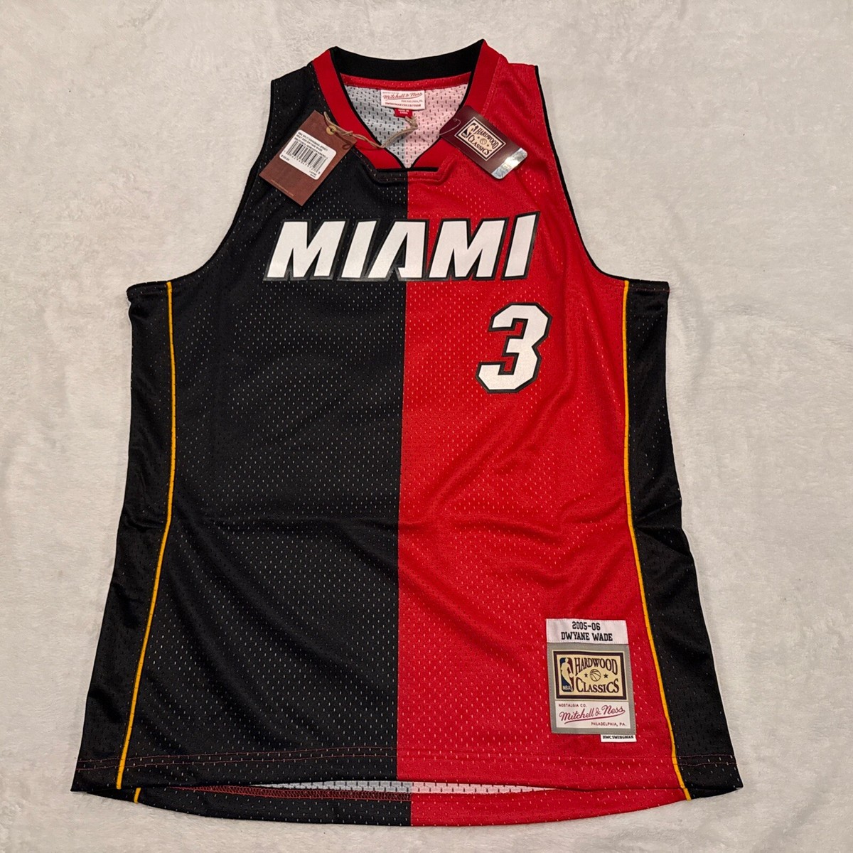 2005 Mitchell & Ness Men's Dwyane Wade Miami Heat Split Jersey
