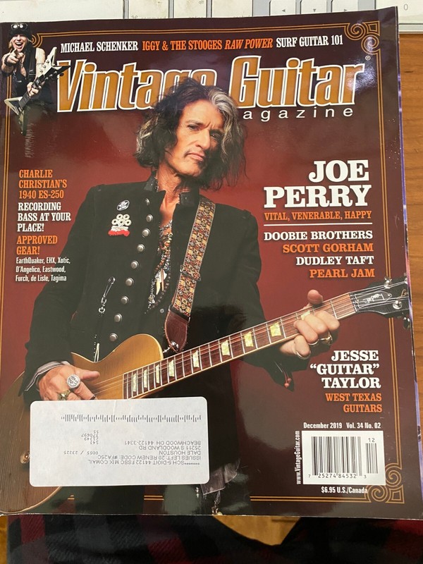 Vintage Guitar Magazine December 2019 - Joe Perry