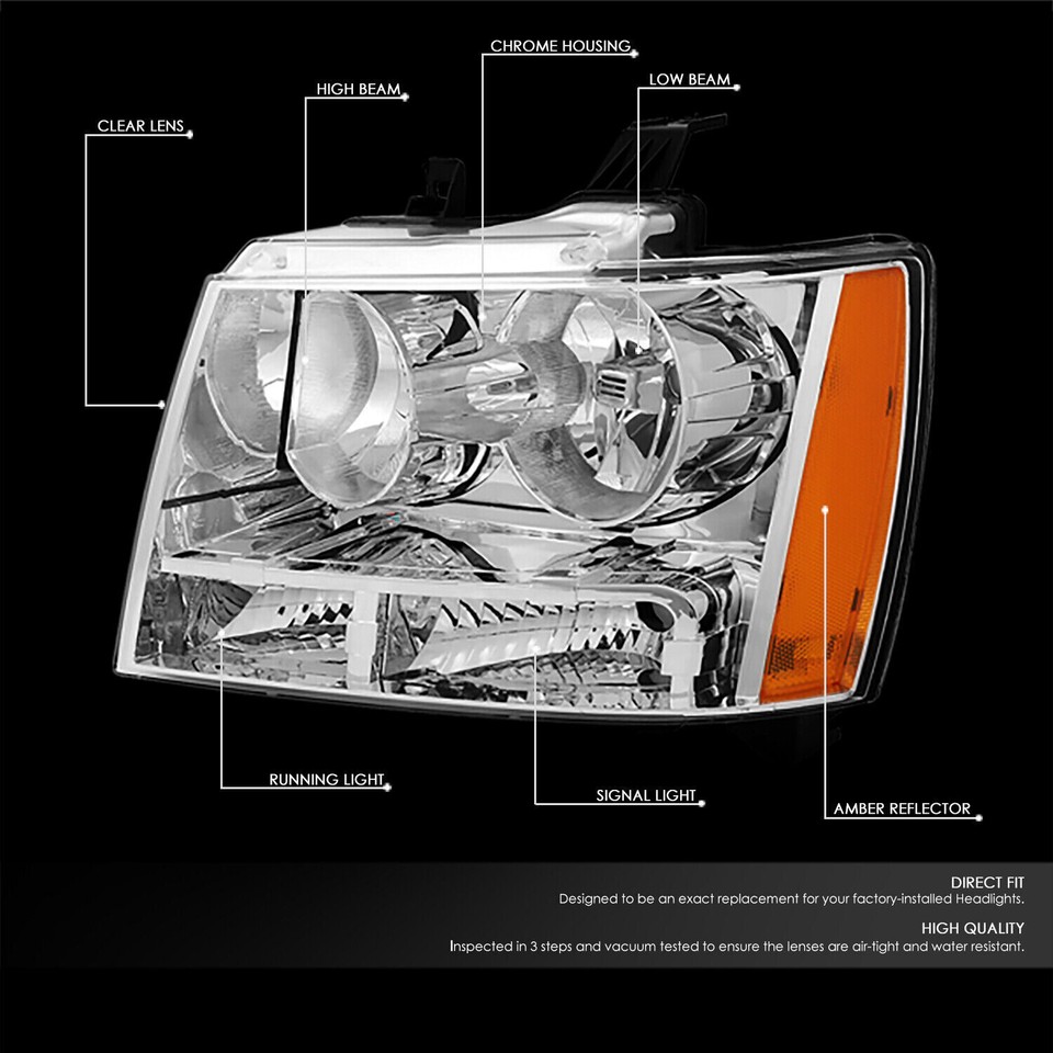 Pair Fit For 20072014 Chevy Avalanche Tahoe Suburban Headlight