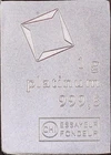1 gram Platinum Bar .9995 Fine Valcambi Suisse Platinum CombiBar™