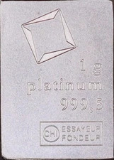 1 gram Platinum Bar .9995 Fine Valcambi Suisse Platinum CombiBar™