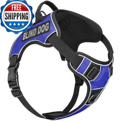 Dogline Quest No-Pull Dog Harness Blind Dog Reflective Removable Patches