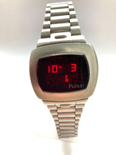 1970s Pulsar P4 Classic Day of Week LED Uhr, Edelstahl 19 cm