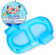 SwimWays Spring Float Premium Duo, Pool Chair Fits 2 Adults, Inflatable Pool ...