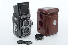 Rolleiflex 3.5E 6x6cm TLR camera. Type 1. Planar 75mm f3.5. Hood. Case. Cap. CLA
