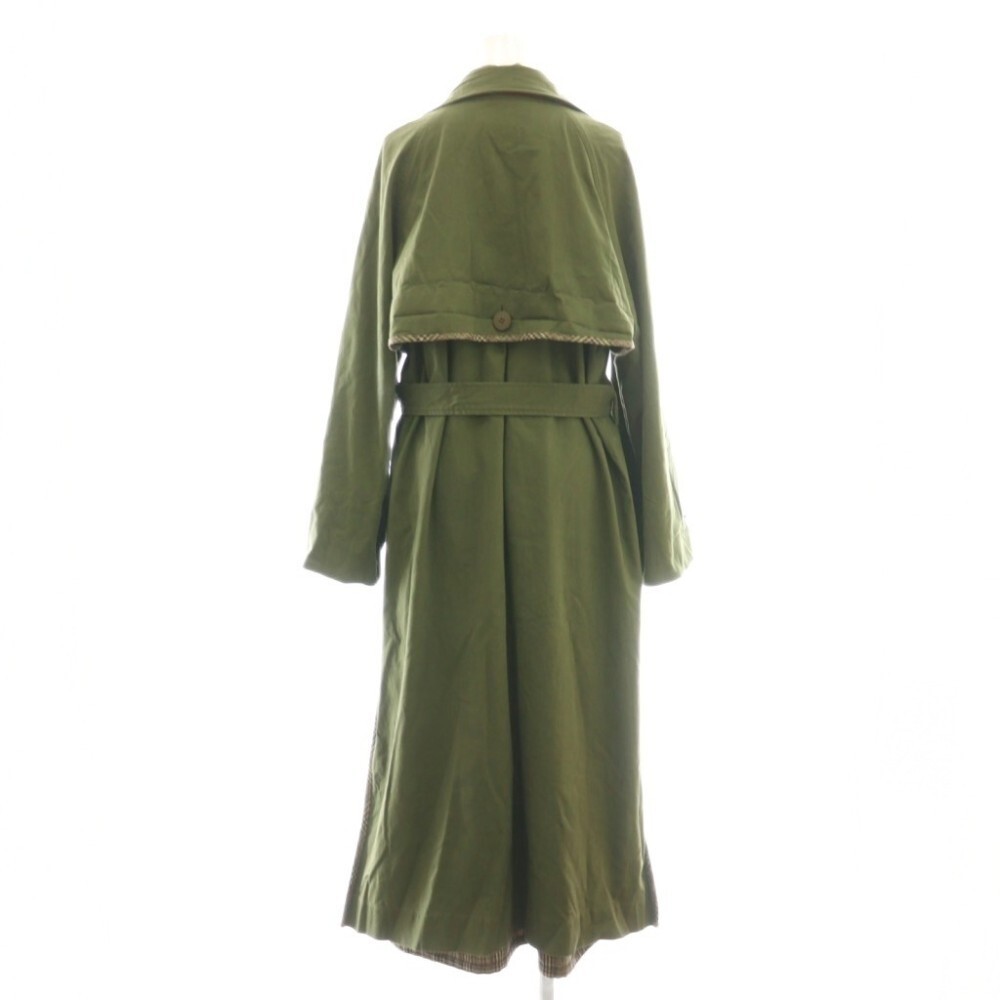 Ameri VINTAGE Reversible Trench Coat Check Khaki … - image 3