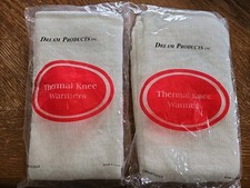  2 NEW Pair White Thermal Knee Warmers, OS Adult, by Dream Products