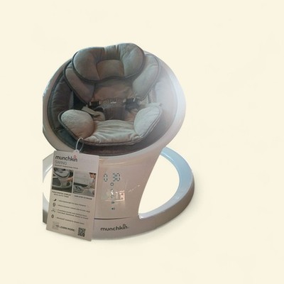 Munchkin Swing Gray Bluetooth Digital Display Auto Timer Soothing Sounds Infant