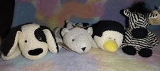 Vintage Russ Home Buddies with Tags Lot of 4 Dog Bear Penguin Zebra