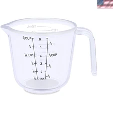 Clear 3/4 Cup Measuring Cup with Metric and Standard Markings - Dishwasher Safe