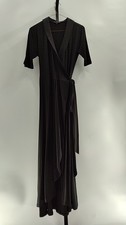 Quince Women Tencel Jersey Midi Wrap Dress Black M