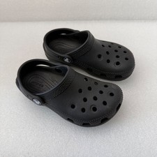 Black Crocs Classic Comfort Clogs Slip on Sandals Children's Size 11 C EUC Clean