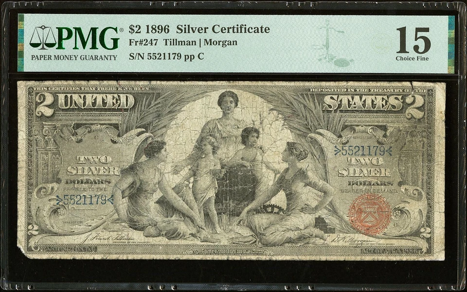 1896 $2 Silver Certificate Educational Series Fr.247 PMG 15 Choice Fine (EGX) - Image 3 of 3