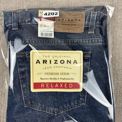 Arizona Jeans Mens 38x29 Blue Relaxed Fit Denim Straight Premium Cotton Y2K New - Picture 19 of 19
