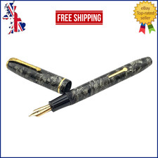 VINTAGE ESTERBROOK RELIEF NO 12 FOUNTAIN PEN GRAY 14K GOLD OBLIQUE BROAD NIB