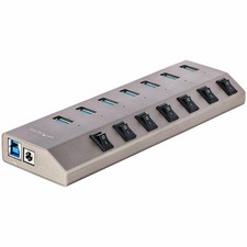 StarTech 7-Port Self-Powered USB-C Hub with Individual On/Off Switch,