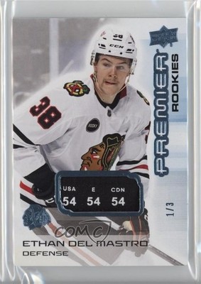 2024-25 Premier Rookies Platinum Blue Neckline /3 Ethan Del Mastro Rookie RC 1t3