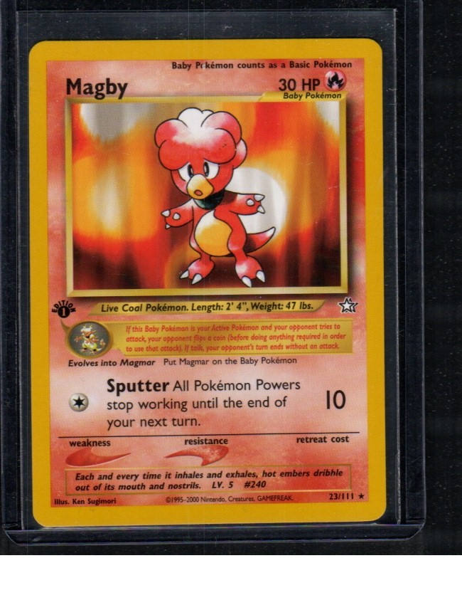 2000 Pokémon Neo Genesis - 1st Edition - Magby 23/111 - Ungraded