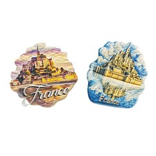 2pc France Mont Saint Michel Souvenir 3D Fridge Magnet Refrigerator Magnet