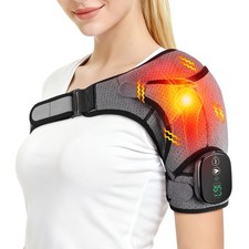 Electric Heated Vibration Shoulder Massager Brace Rotator Cuff Joint Pain Relief