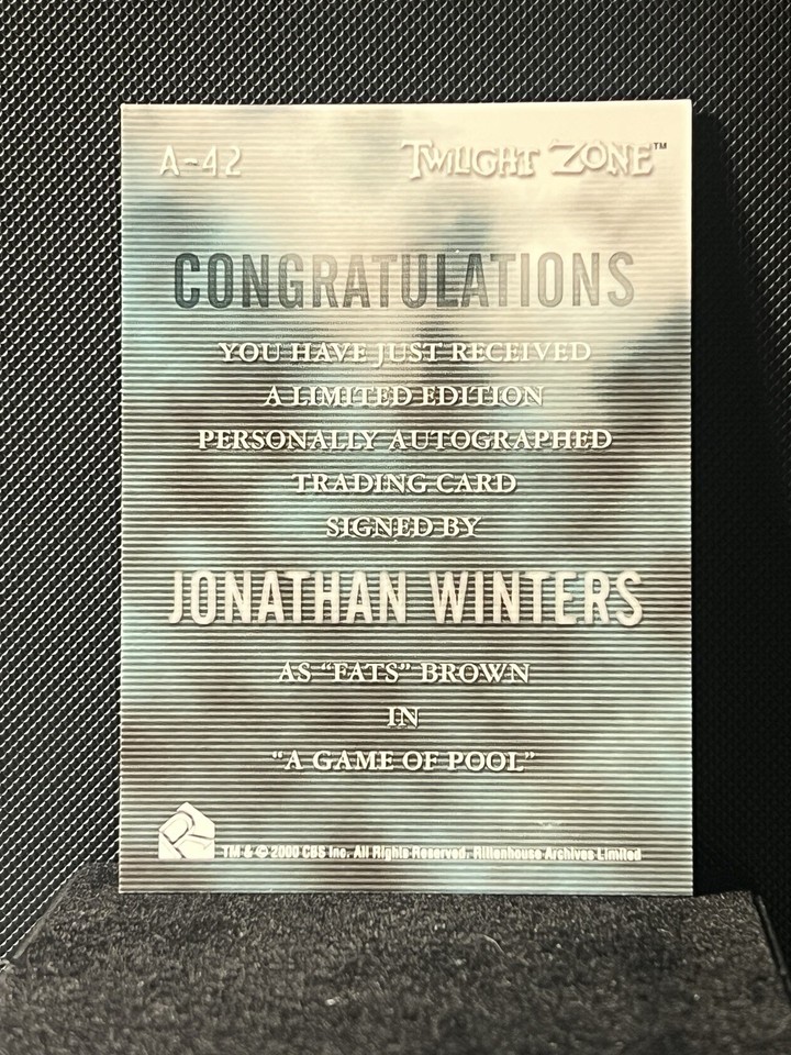 2002 Rittenhouse Twilight Zone Series 3 A42 Jonathan Winters as